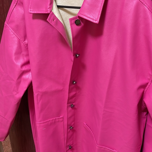 SHEIN Pink Leather Jacket - Picture 3 of 5